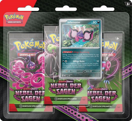 Pokemon Karmesin & Purpur - Nebel der Sagen 3-Pack Blister Infamamo