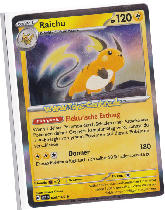 Raichu 026/165 Rare Holo - Karmesin & Purpur - 151 Deutsch
