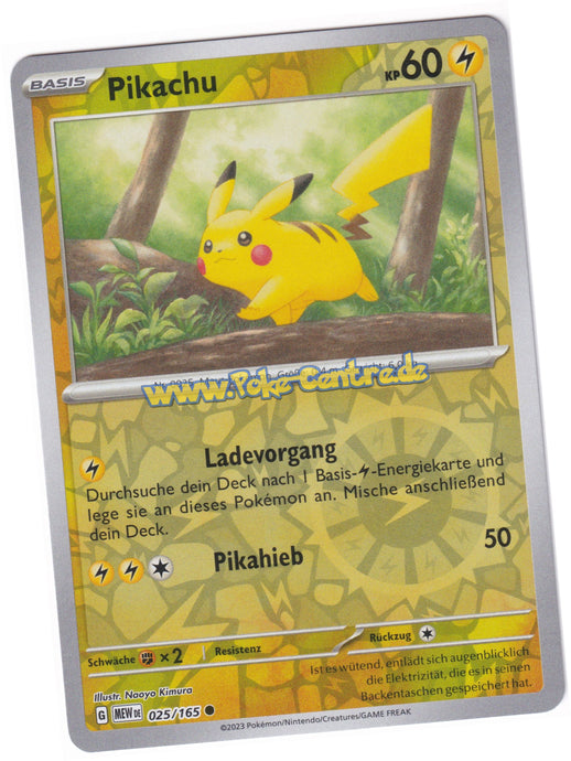 Pikachu 025/165 Common Reverse Holo - Karmesin & Purpur - 151 Deutsch