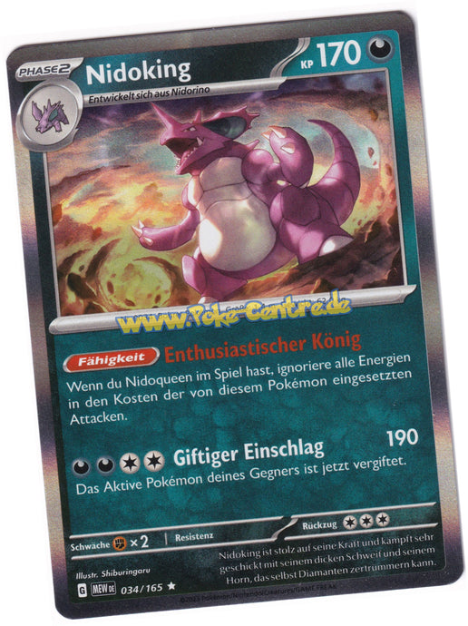 Nidoking 034/165 Rare Holo - Karmesin & Purpur - 151 Deutsch