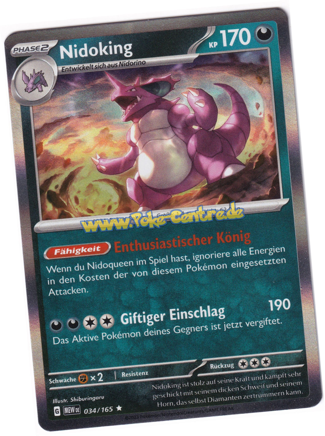 Nidoking 034/165 Rare Holo - Karmesin & Purpur - 151 Deutsch