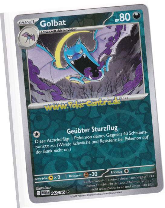 Golbat 042/165 Uncommon Reverse Holo - Karmesin & Purpur - 151 Deutsch