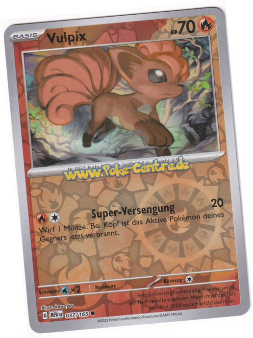 Vulpix 037/165 Common Reverse Holo - Karmesin & Purpur - 151 Deutsch