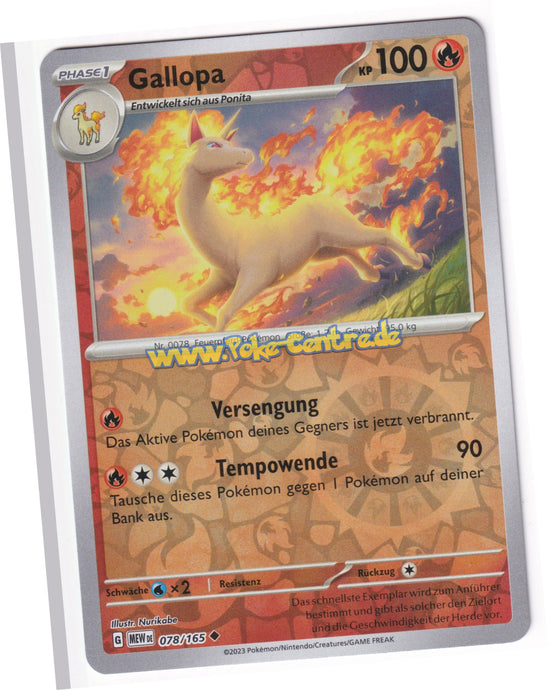 Gallopa 078/165 Uncommon Reverse Holo - Karmesin & Purpur - 151 Deutsch