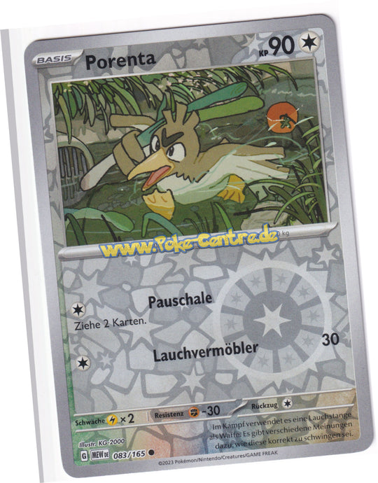 Porenta 083/165 Common Reverse Holo - Karmesin & Purpur - 151 Deutsch