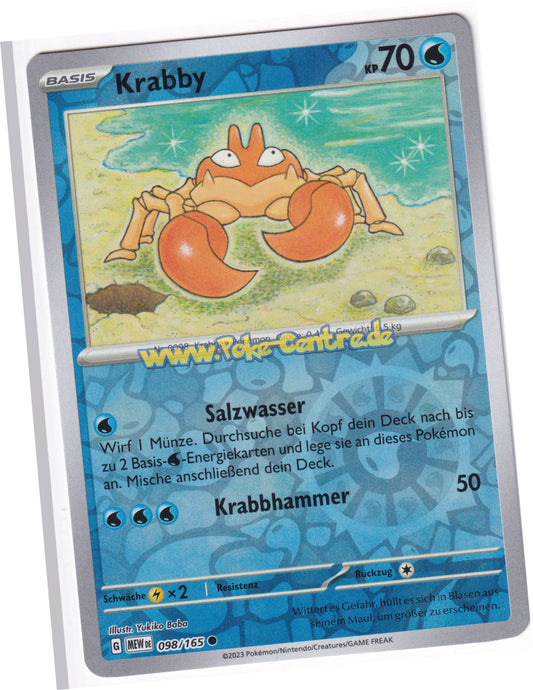 Krabby 098/165 Common Reverse Holo - Karmesin & Purpur - 151 Deutsch