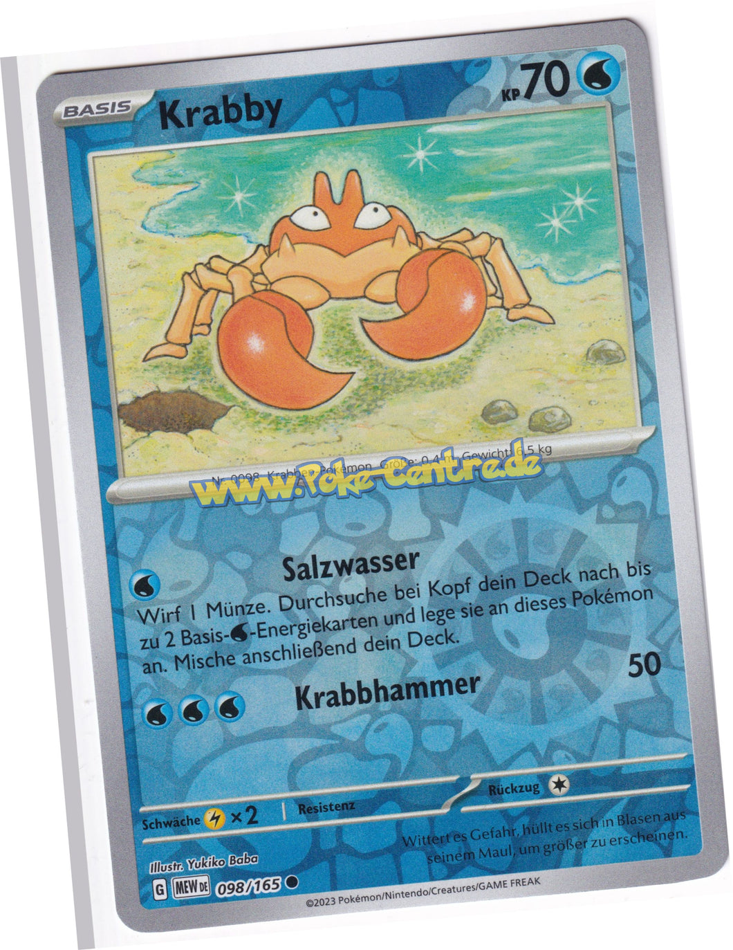 Krabby 098/165 Common Reverse Holo - Karmesin & Purpur - 151 Deutsch