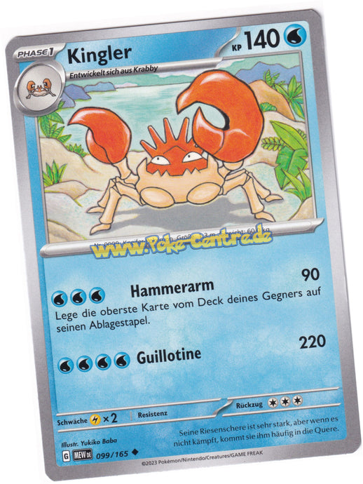 Kingler 099/165 Uncommon - Karmesin & Purpur - 151 Deutsch