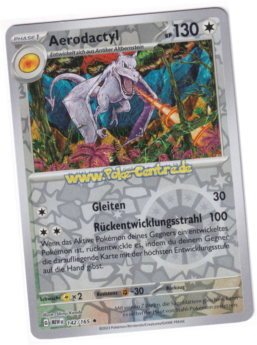 Aerodactyl 142/165 Rare Reverse Holo - Karmesin & Purpur - 151 Deutsch