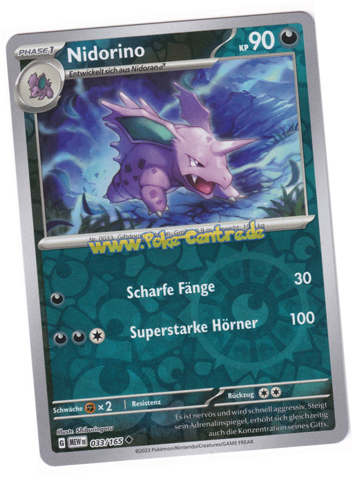 Nidorino 033/165 Uncommon Reverse Holo - Karmesin & Purpur - 151 Deutsch