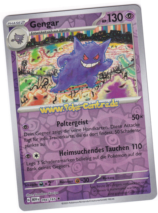 Gengar 094/165 Rare Reverse Holo - Karmesin & Purpur - 151 Deutsch