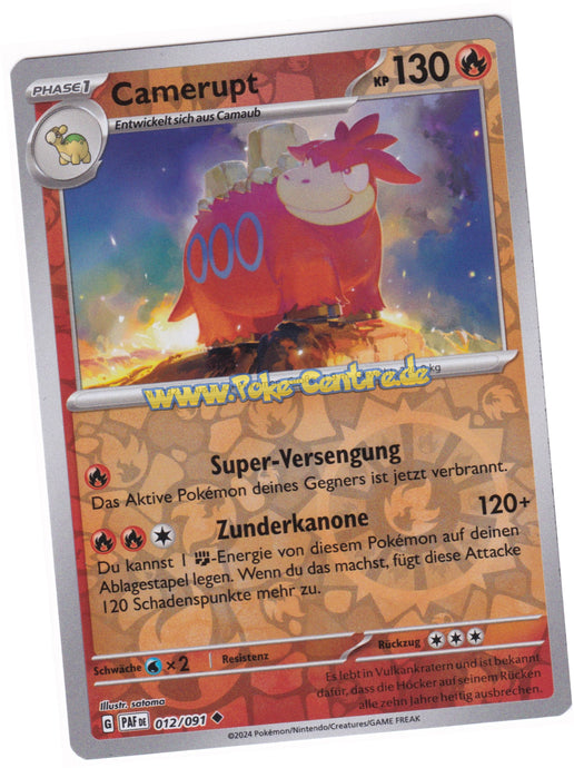 Camerupt 012/091 Uncommon Reverse Holo - Karmesin & Purpur - Paldeas Schicksale Deutsch