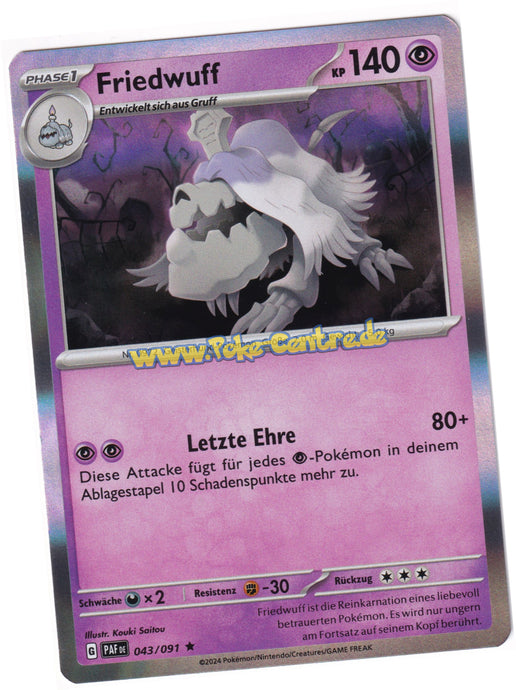 Friedwuff 043/091 Rare Holo - Karmesin & Purpur - Paldeas Schicksale Deutsch
