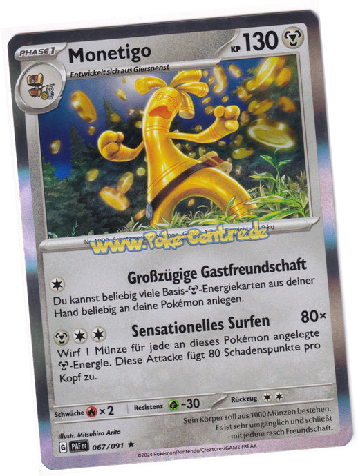 Monetigo 067/091 Rare Holo - Karmesin & Purpur - Paldeas Schicksale Deutsch