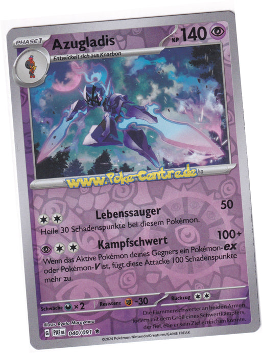 Azugladis 040/091 Rare Reverse Holo - Karmesin & Purpur - Paldeas Schicksale Deutsch