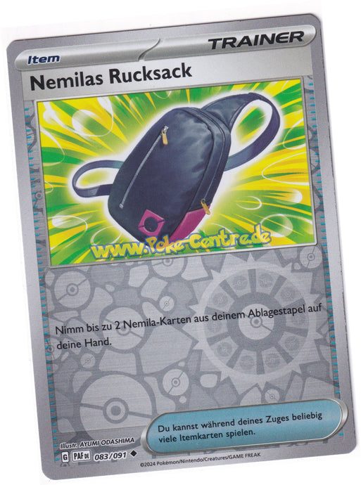 Nemilas Rucksack 083/091 Uncommon Reverse Holo - Karmesin & Purpur - Paldeas Schicksale Deutsch