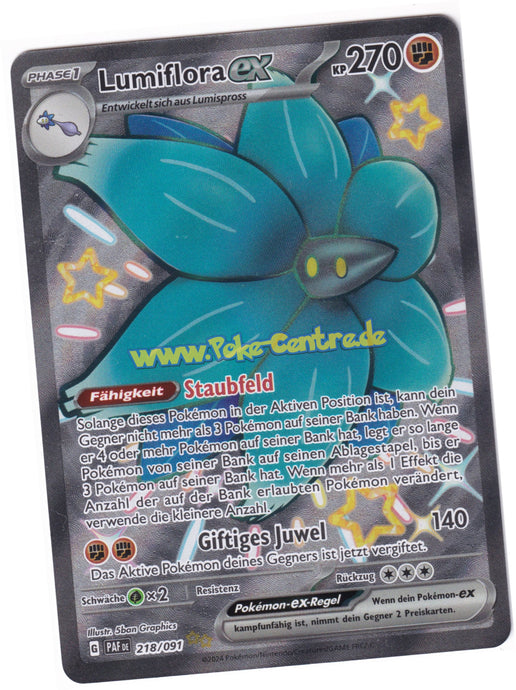 Lumiflora ex 218/091 Shiny Ultra Rare - Karmesin & Purpur - Paldeas Schicksale Deutsch