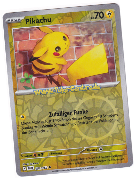 Pikachu 051/162 Common Reverse Holo - Karmesin & Purpur - Gewalten der Zeit Deutsch