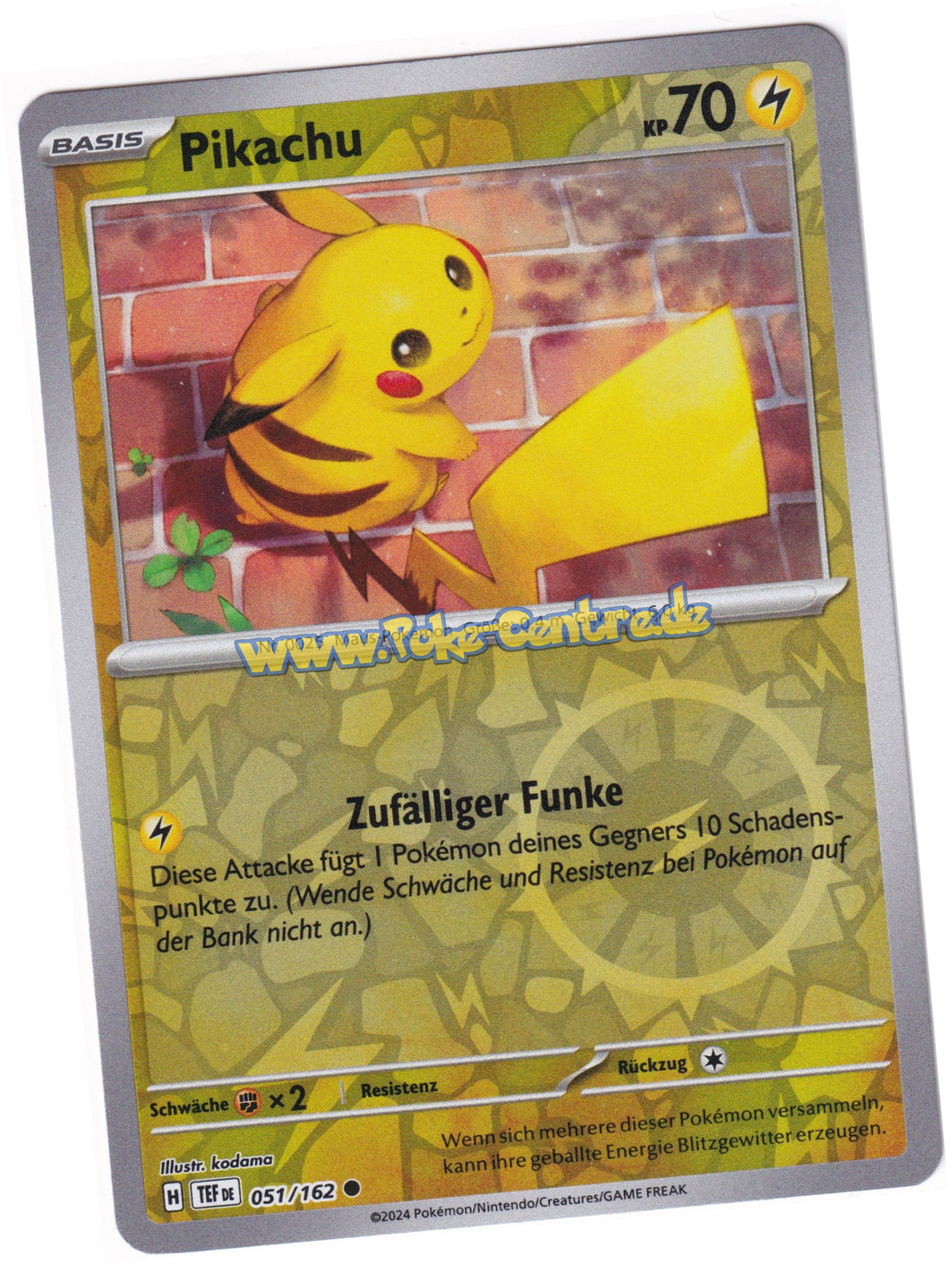 Pikachu 051/162 Common Reverse Holo - Karmesin & Purpur - Gewalten der Zeit Deutsch