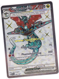 Katapuldra-ex 200/167 Ultra Rare - Karmesin & Purpur - Maskerade im Zwielicht Deutsch