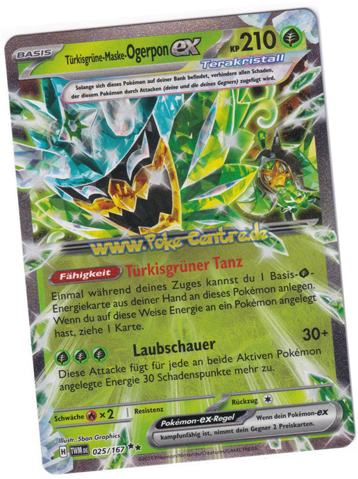 Türkisgrüne-Maske-Ogerpon-ex 025/167 Double Rare  - Karmesin & Purpur - Maskerade im Zwielicht Deutsch
