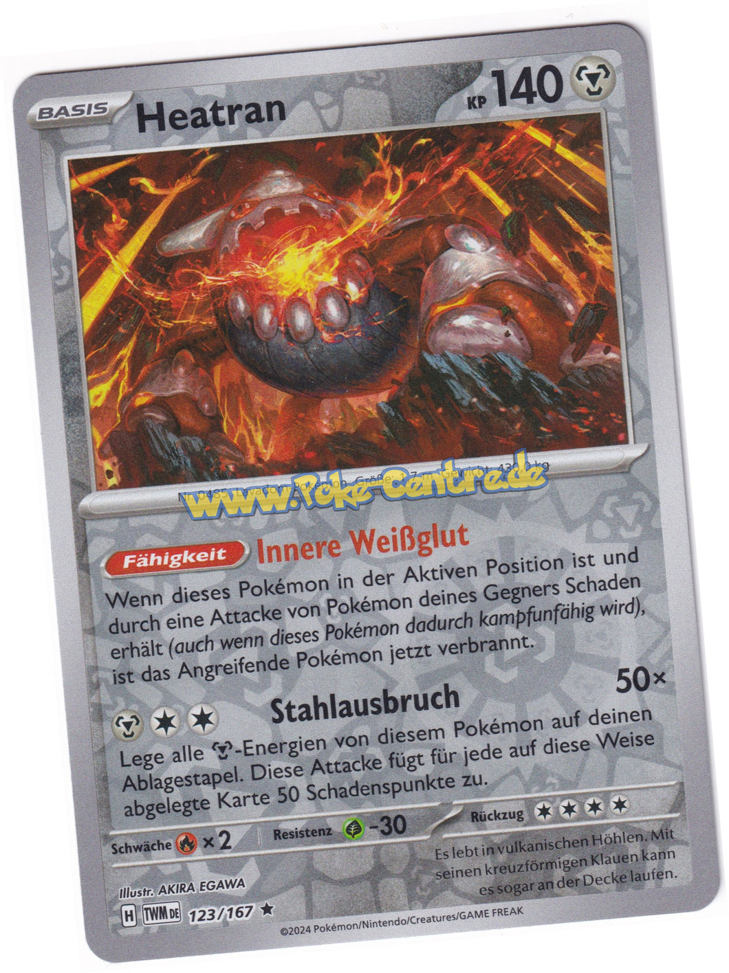 Heatran 123/167 Rare Reverse Holo - Karmesin & Purpur - Maskerade im Zwielicht Deutsch