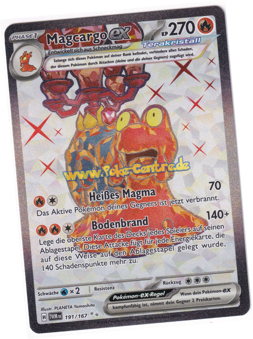 Magcargo-ex 191/167 Ultra Rare - Karmesin & Purpur - Maskerade im Zwielicht Deutsch