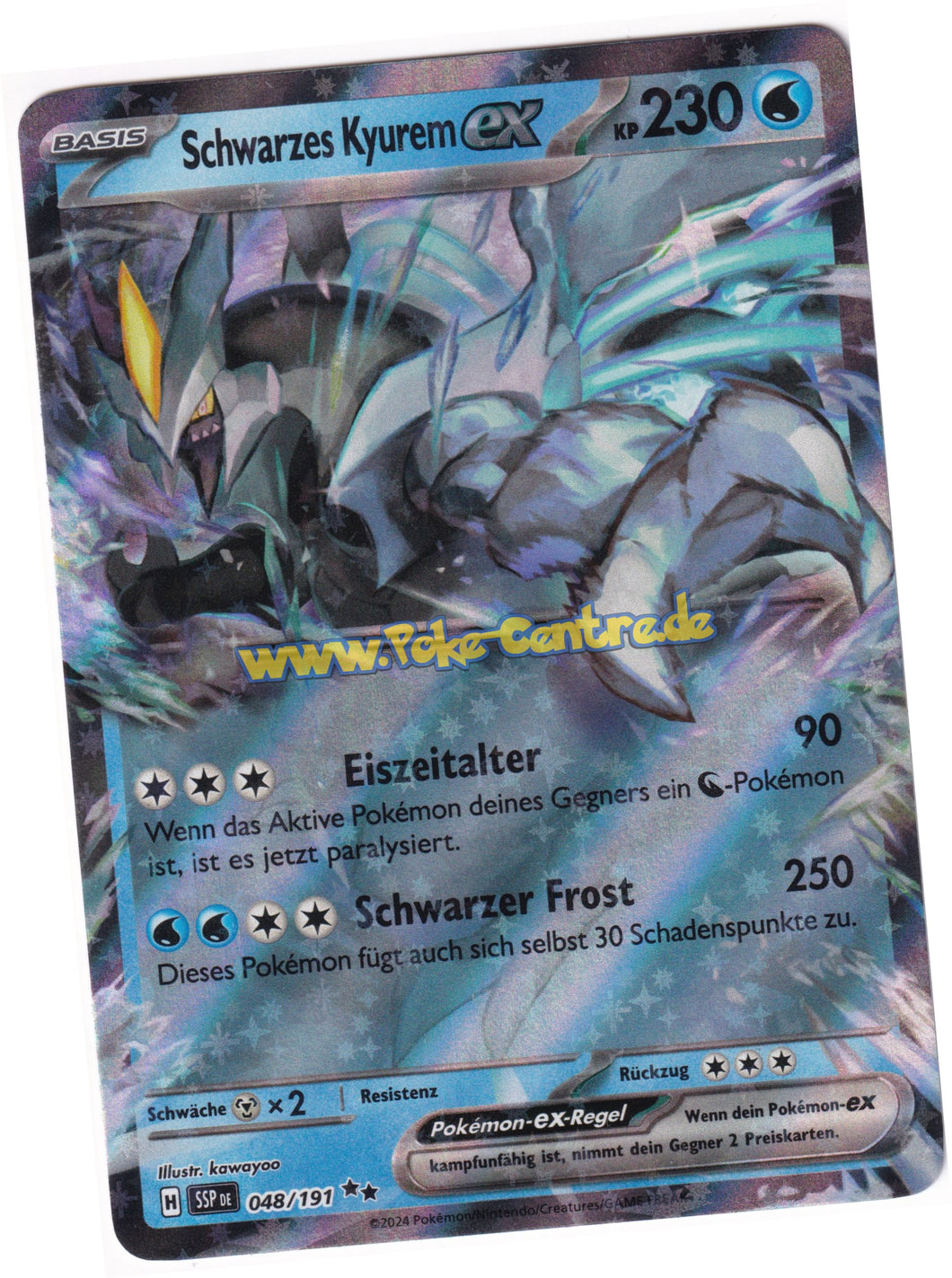 Schwarzes Kyurem-ex 048/191 Double Rare  - Karmesin & Purpur - Stürmische Funken Deutsch
