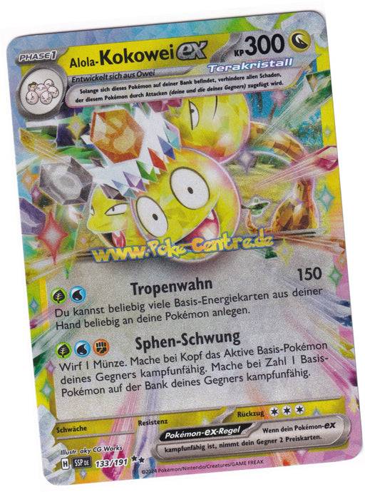 Alola-Kokowei-ex 133/191 Double Rare  - Karmesin & Purpur - Stürmische Funken Deutsch