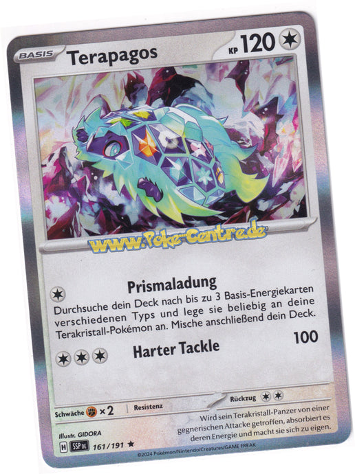 Terapagos 161/191 Rare Holo - Karmesin & Purpur - Stürmische Funken Deutsch