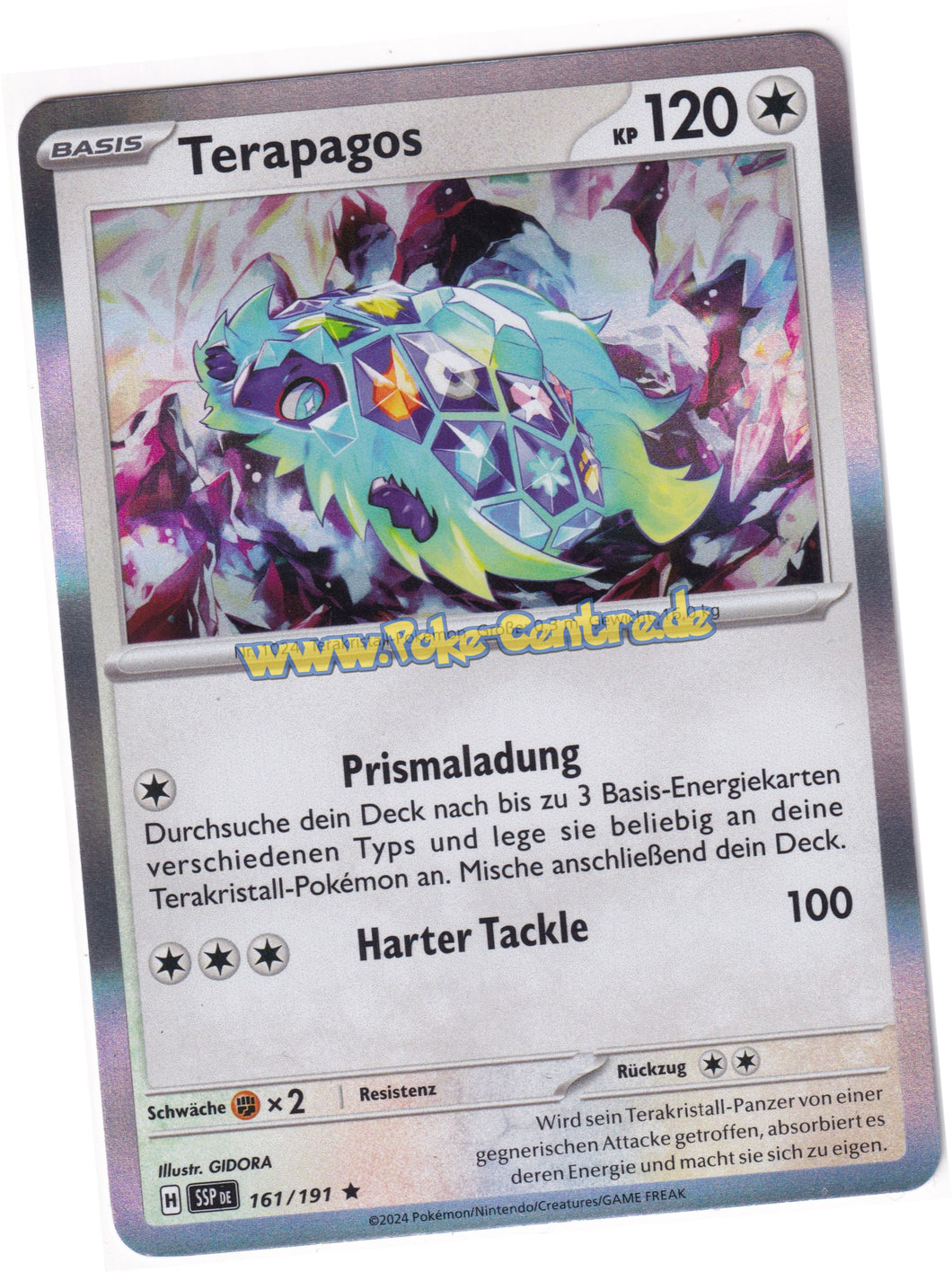 Terapagos 161/191 Rare Holo - Karmesin & Purpur - Stürmische Funken Deutsch