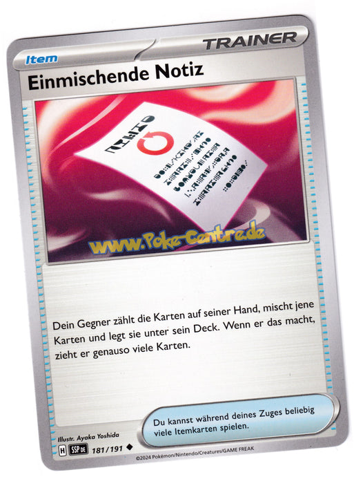 Einmischende Notiz 181/191 Uncommon - Karmesin & Purpur - Stürmische Funken Deutsch