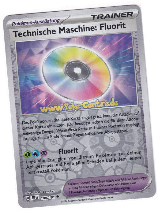 Technische Maschine: Fluorit 188/191 Uncommon Reverse Holo - Karmesin & Purpur - Stürmische Funken Deutsch