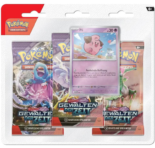 Pokemon Karmesin & Purpur - Gewalten der Zeit 3-Pack Blister Pii