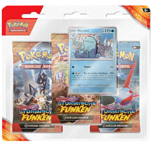 Pokemon Karmesin & Purpur - Stürmische Funken 3-Pack Blister Morlord