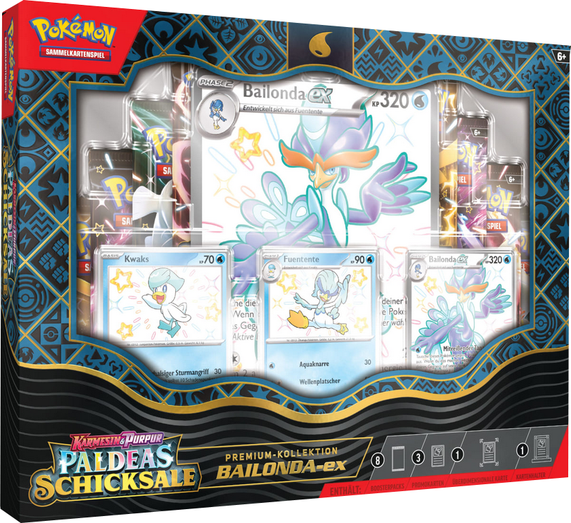 Pokemon Karmesin & Purpur - Paldeas Schicksale - Schillerndes Bailonda-ex Premium Kollektion