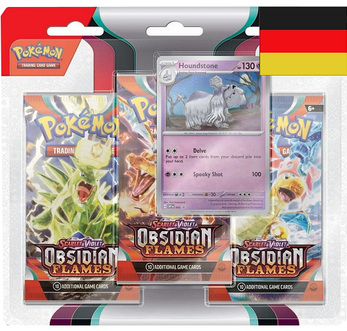 Pokemon Karmesin & Purpur - Obsidian Flammen 3-Pack Blister Friedwuff