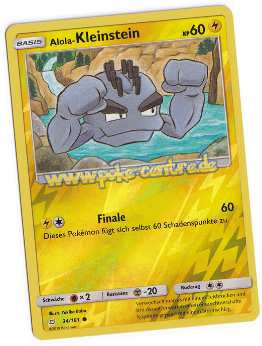 Alola-Kleinstein 34/181 Common Reverse Holo - Teams sind Trumpf Deutsch