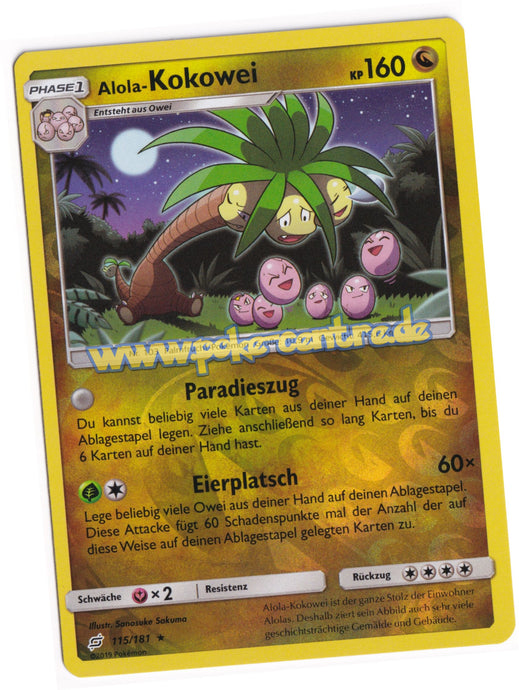 Alola-Kokowei 115/181 Rare Reverse Holo - Teams sind Trumpf Deutsch