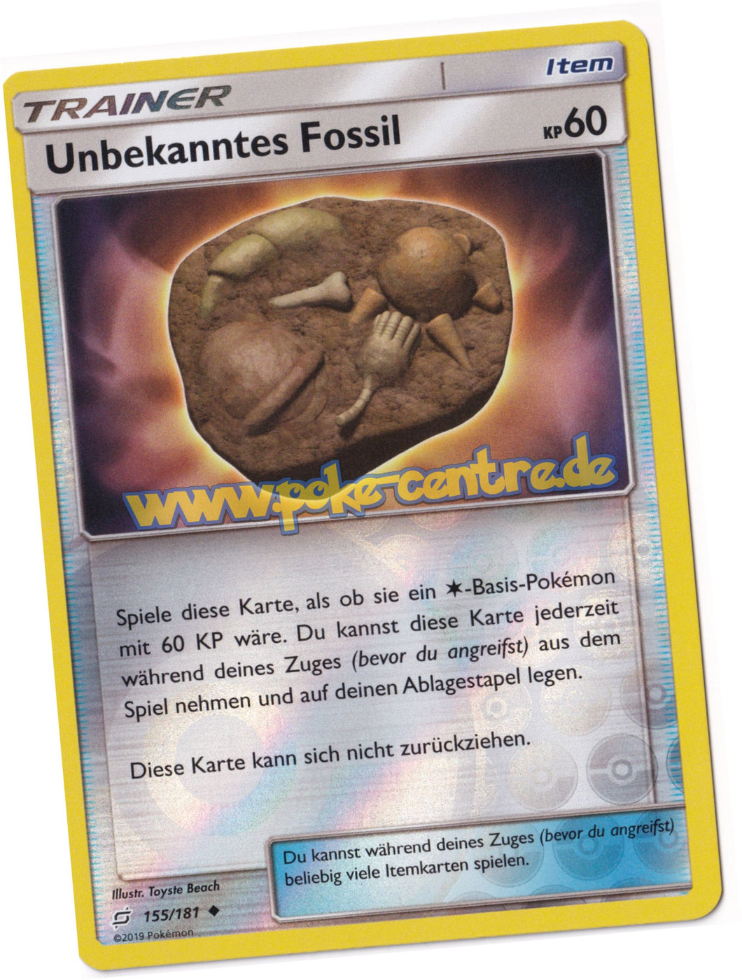 Unbekanntes Fossil 155/181 Uncommon Reverse Holo - Teams sind Trumpf Deutsch