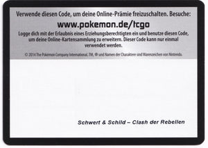 Pokémon TCGO Booster: Schwert & Schild - Clash der Rebellen