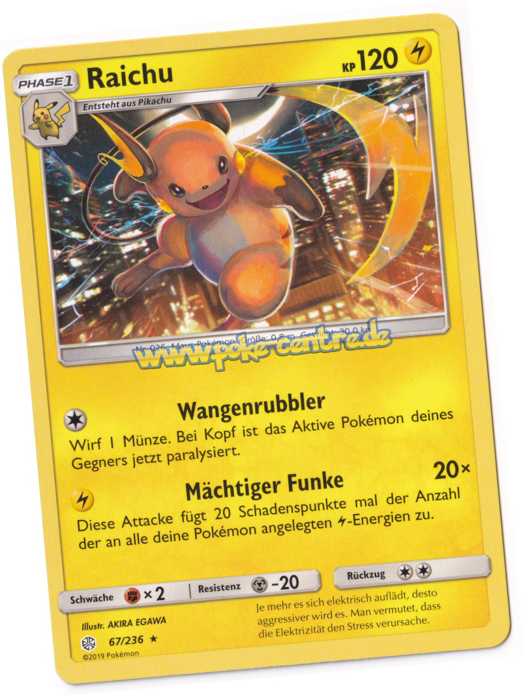 Raichu 67/236 Rare - Welten im Wandel Deutsch