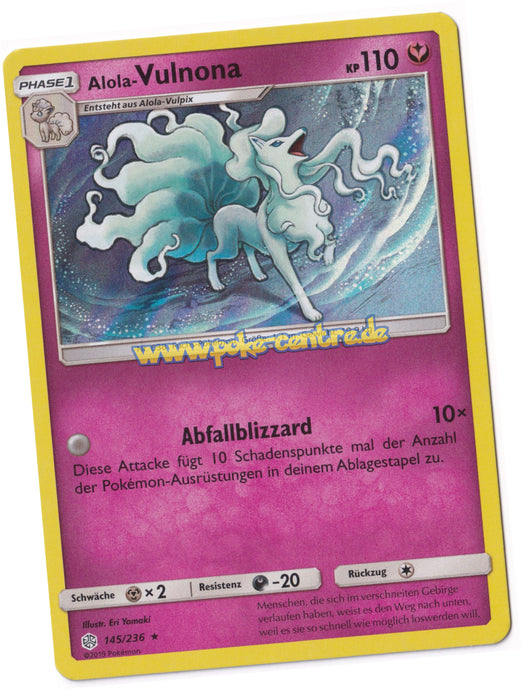 Alola-Vulnona 145/236 Rare Holo - Welten im Wandel Deutsch