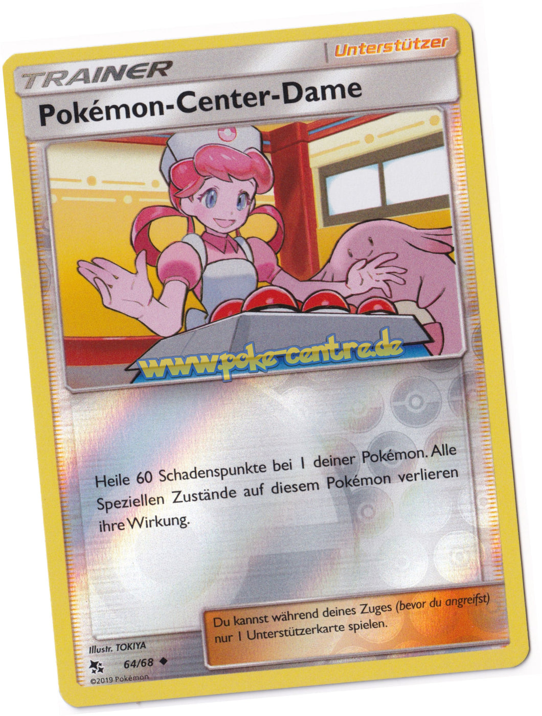 Pokémon-Center-Dame 64/68 Uncommon Reverse Holo - Verborgenes Schicksal Deutsch