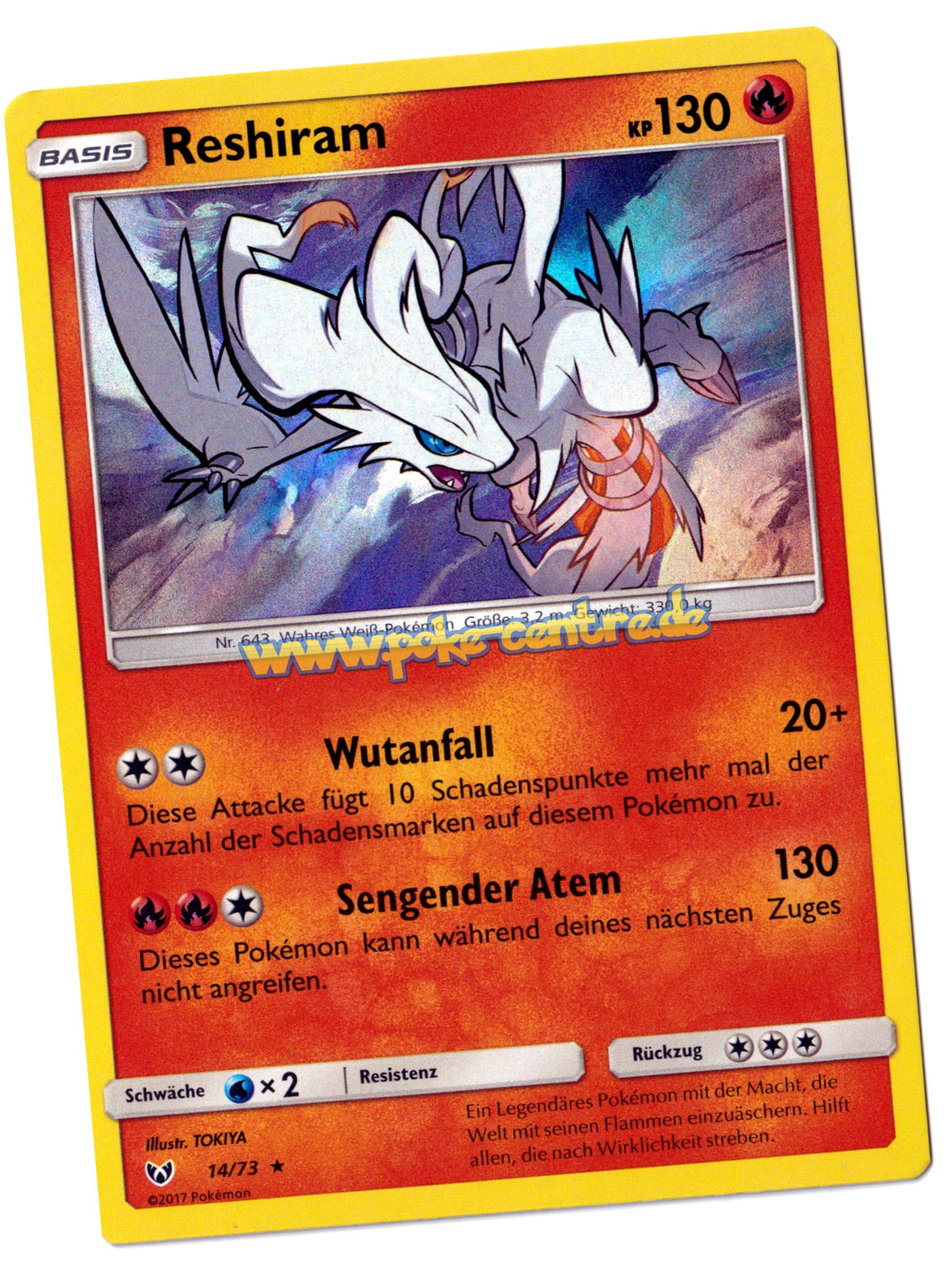 Reshiram 14/73 Rare Holo - Schimmernde Legenden Deutsch