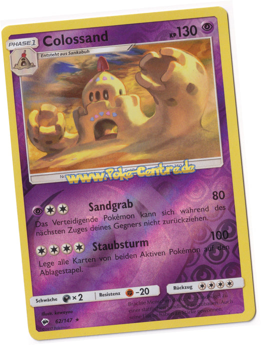 Colossand 62/147 Rare Reverse Holo - Nacht in Flammen Deutsch