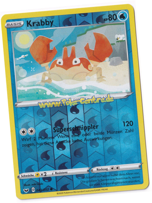 Krabby 043/202 Common Reverse Holo - Schwert & Schild Deutsch