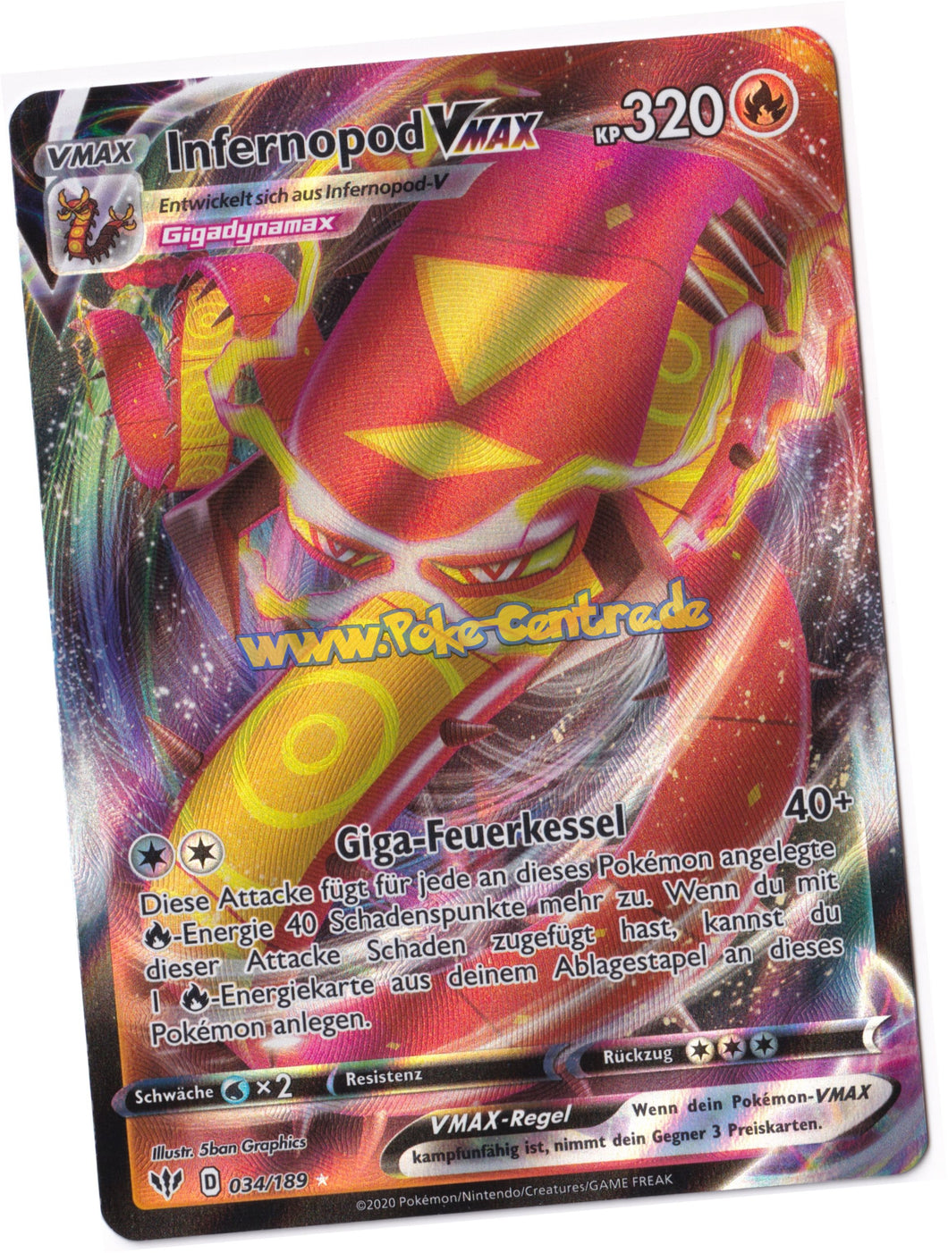 Infernopod VMAX 034/189 Ultra Rare - Flammende Finsternis Deutsch