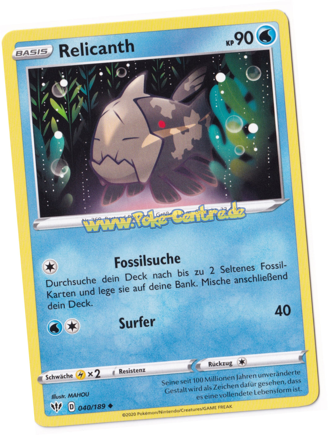 Relicanth 040/189 Uncommon - Flammende Finsternis Deutsch
