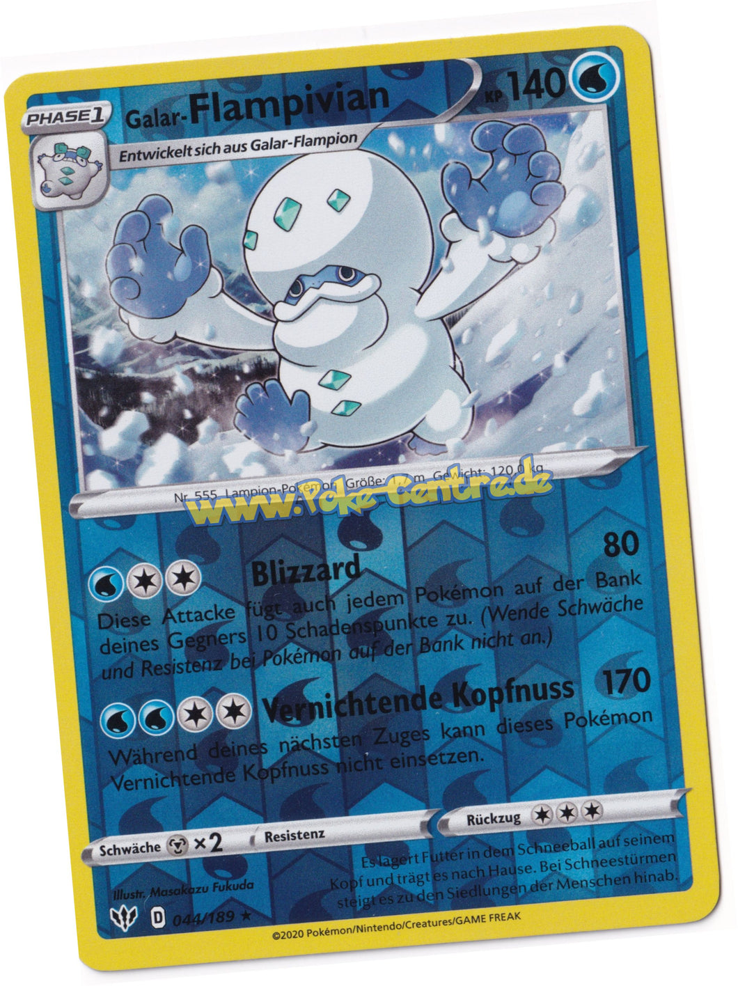 Galar-Flampivian 044/189 Rare Reverse Holo - Flammende Finsternis Deutsch